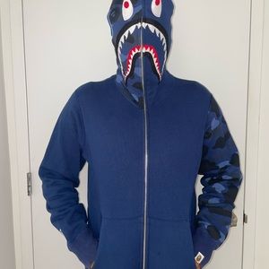 Bape full zip shark hoodie